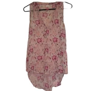 BOGO - Sheer Pink Floral Blouse